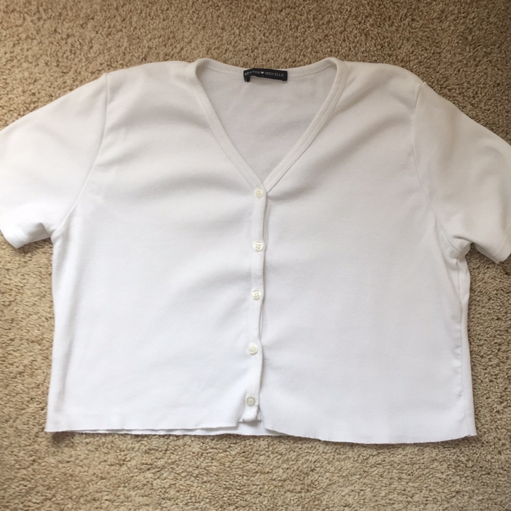 White button-up top